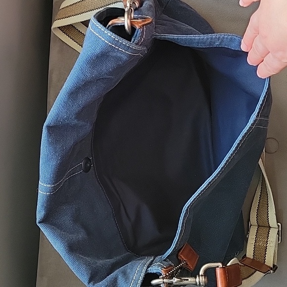 Coach Navy Canvas Messenger Bag - Picture 10 of 12